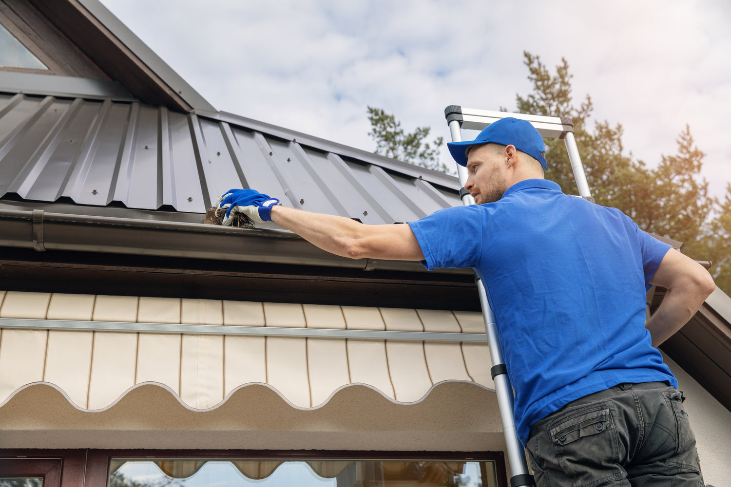 gutter guard installer on metal roof